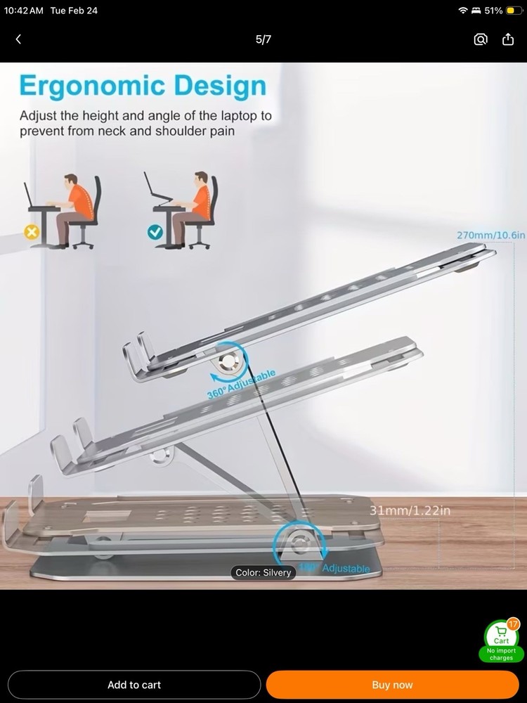 Adjustable Ergonomic Laptop Stand
