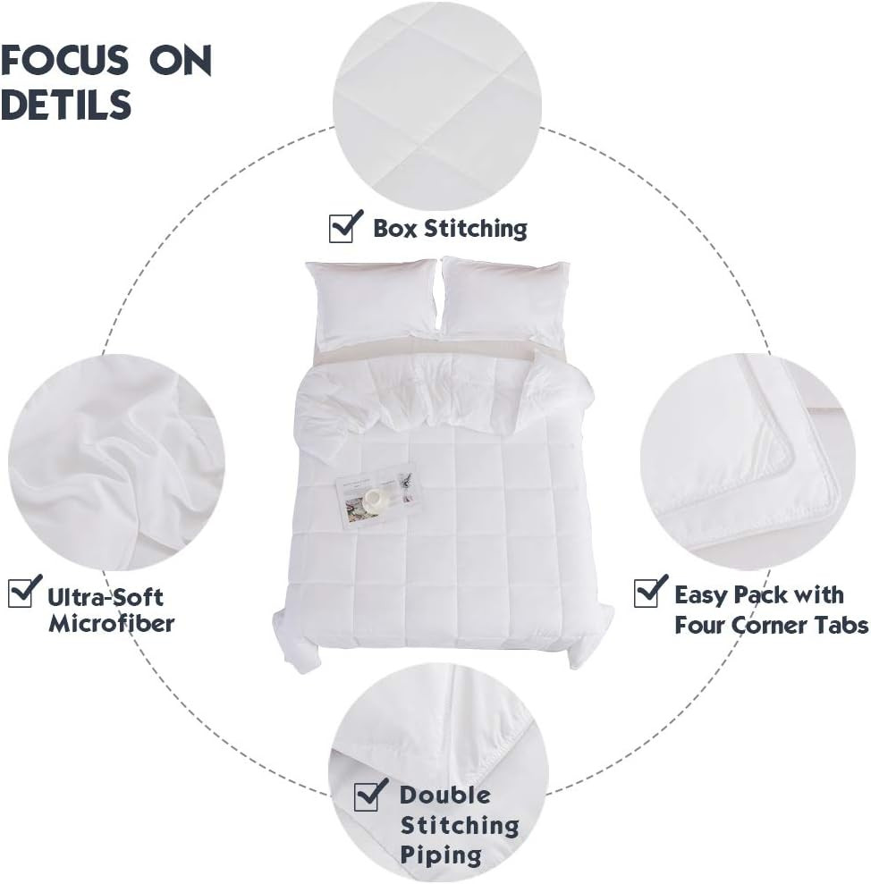 3Pc down Alternative Comforter Set - All Season Reversible Comforter with Two Sh