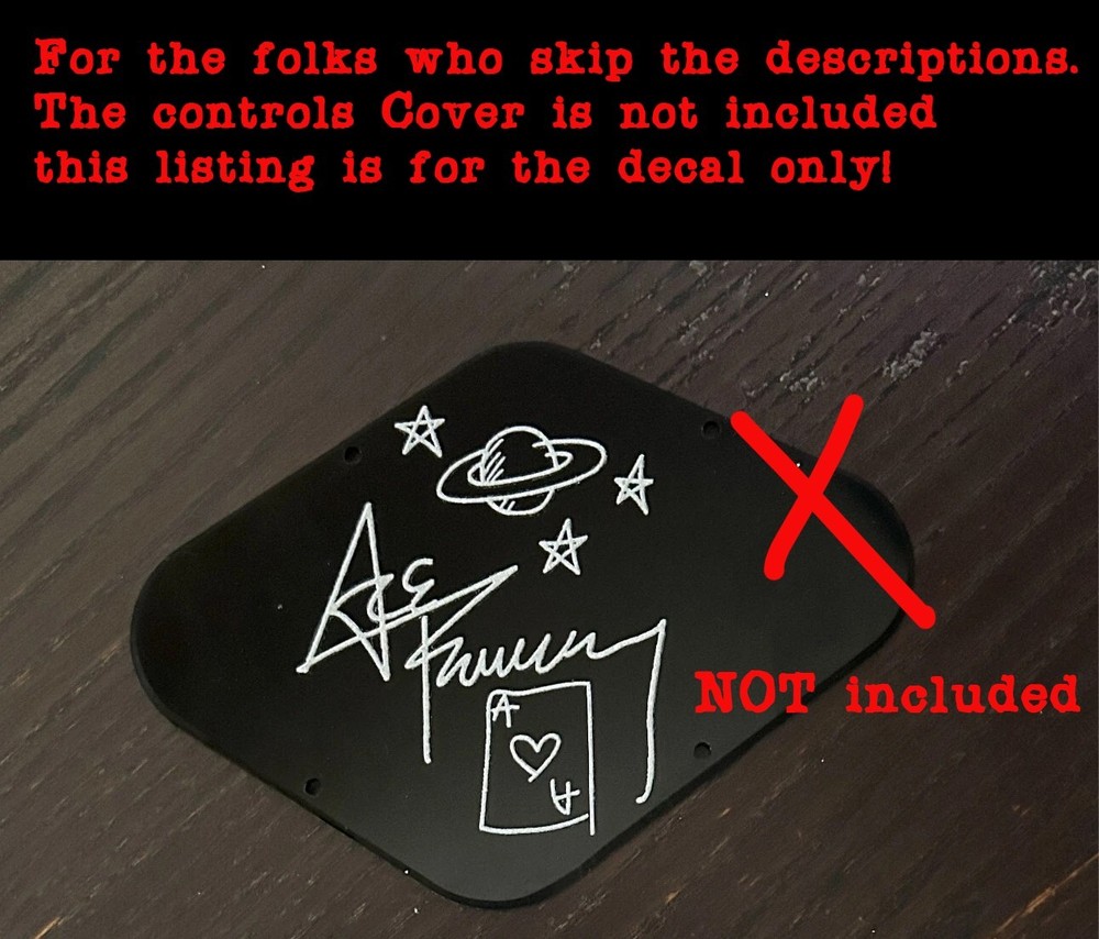 Ace Frehley of Kiss autograph UV DTF Decal Sticker 4 LP guitar control Cover