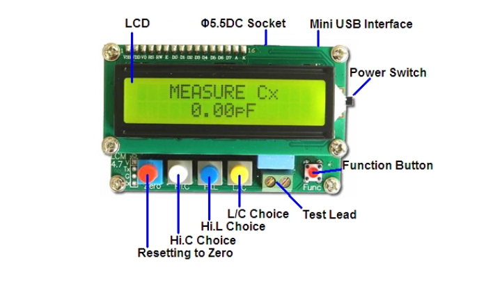 LC100-A Digital L/C Inductance Capacitance LCD Display Meter High Precision