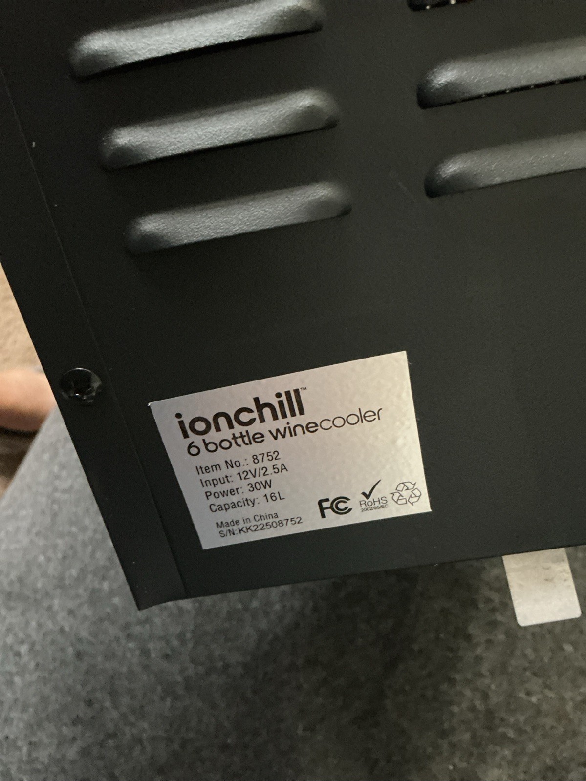Ionchill 6-Bottle Wine Cooler New, Never Used One , Tested