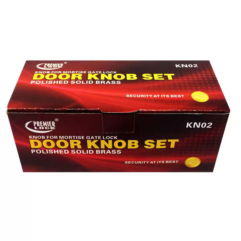 Replacement Mortise Gate Lock Door Knob Set with Spring-Polished Solid Brass Us3