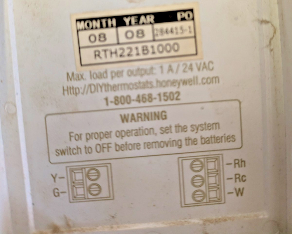 HONEYWELL RTH111B102 & RTH221B Programmable & Non-Programmable - USED