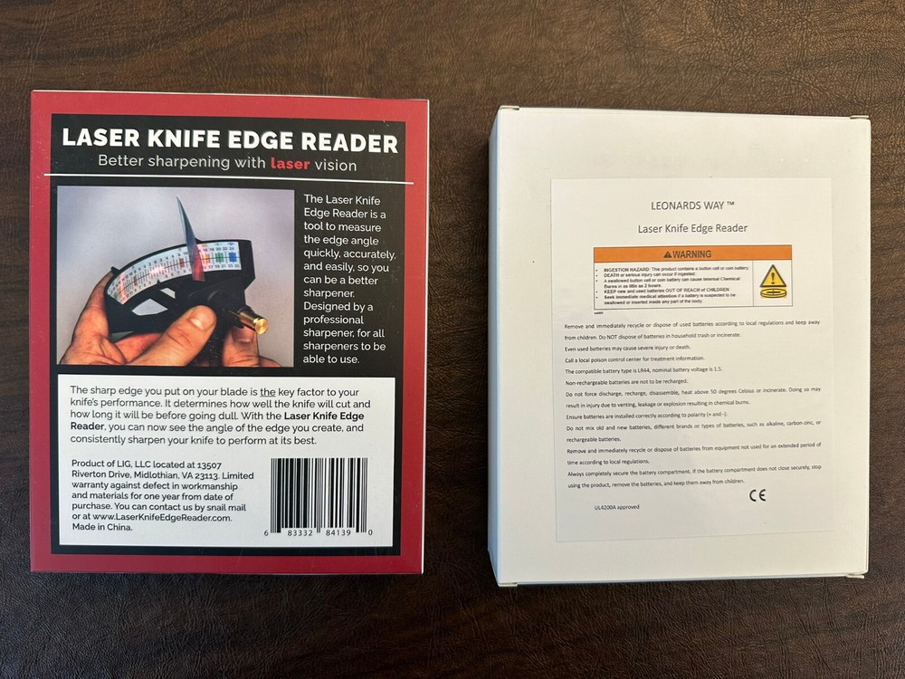 Laser Knife Edge Reader- knowing your angles with LEONARDS WAY knife goiniometer