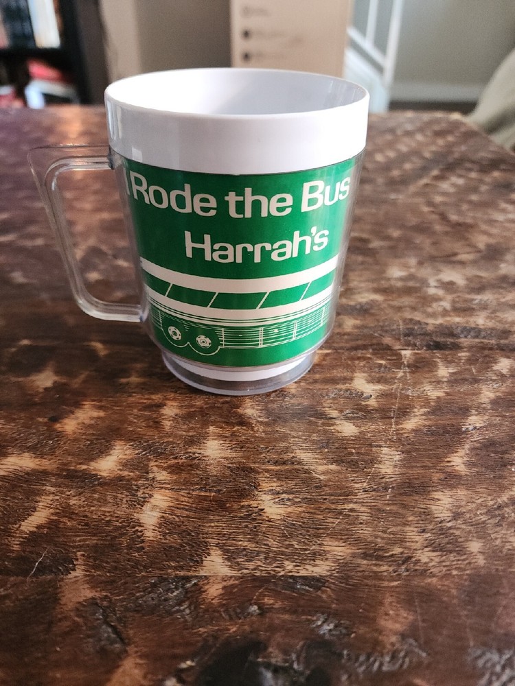 Harrah's Vintage Plastic Cup 1982 Bus Memorabilia
