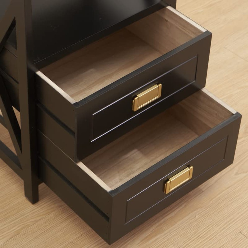 Small End Table Fully Assembled, Little Nightstand No Assembly Required, Pre-...