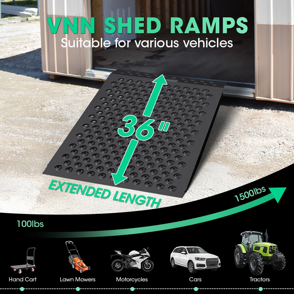 36"x48" Shed Ramp Anti-Slip Punch Plate Ramp for ATV Motorcycles Garages & Barns