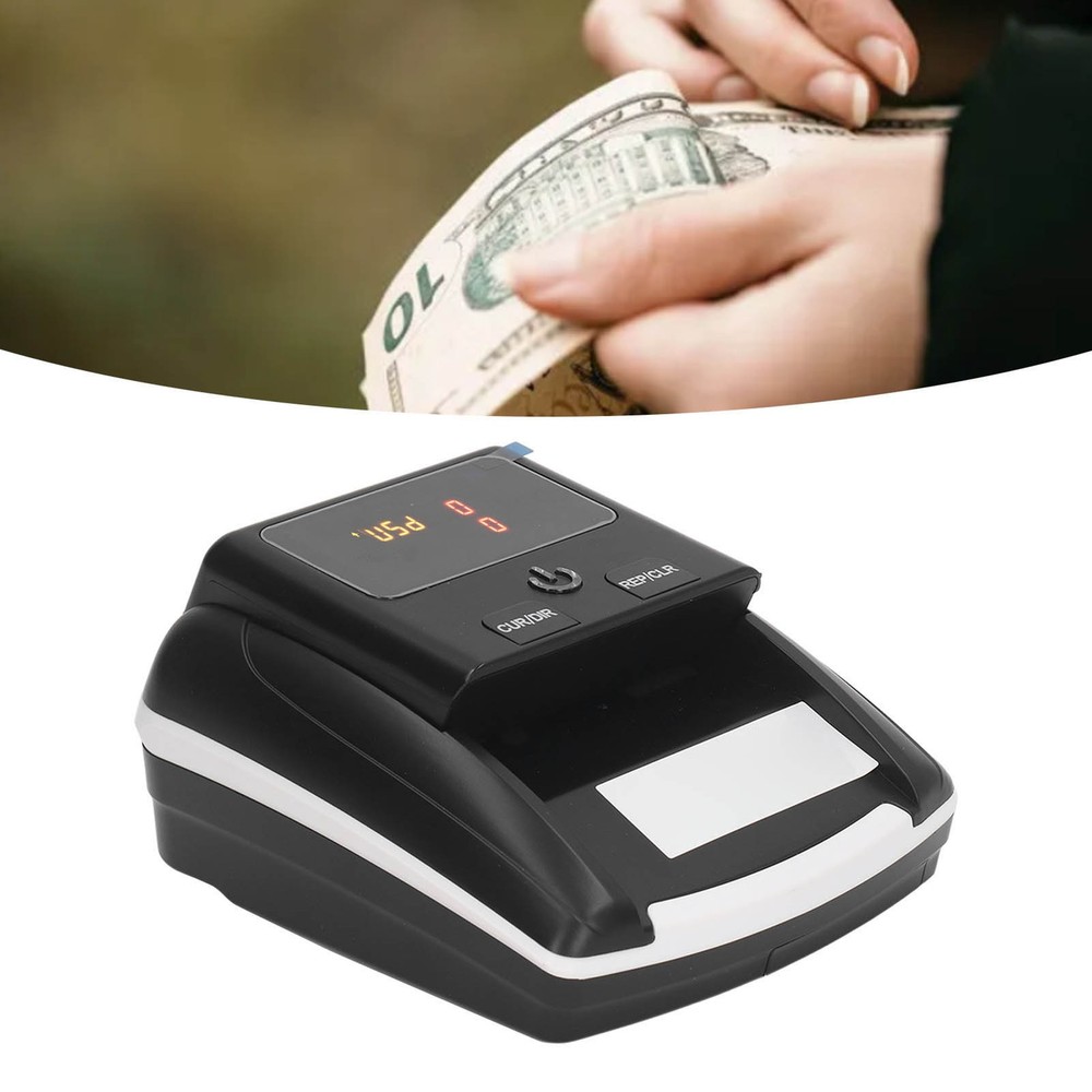 US Plug Automatic Banknote Detector Portable USD EUR Count Machine Counterfeit B