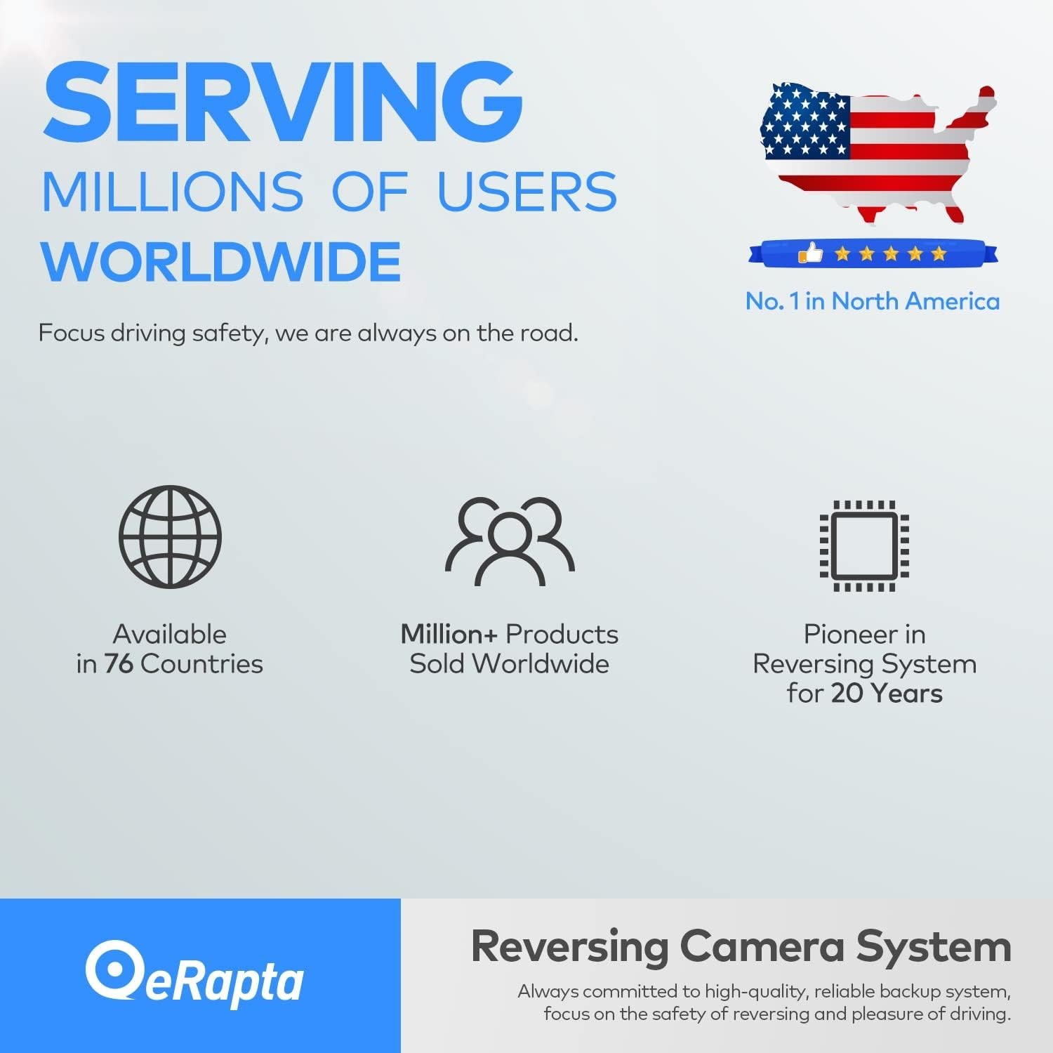 ERT01 HD Backup Camera,Universal Rear View License Plate 149°Night Vision IP69K