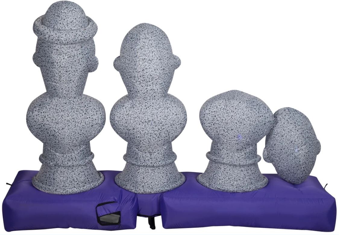 8 Ft MUSICAL HAUNTED MANSION BUSTS Airblown Yard Inflatable LIGHT SHOW