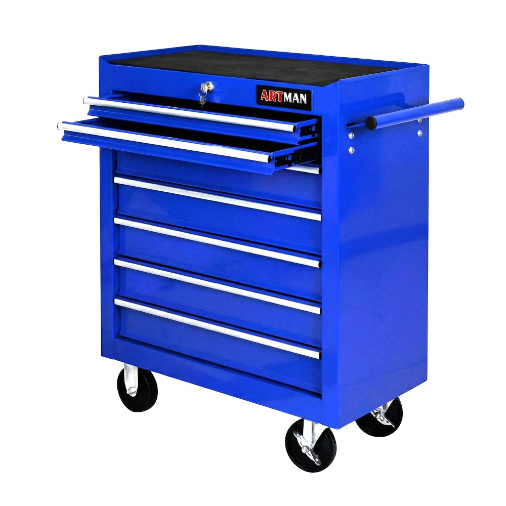 7Drawer Multi-Functional Tool Cart with Wheels for Workshops & Warehouses