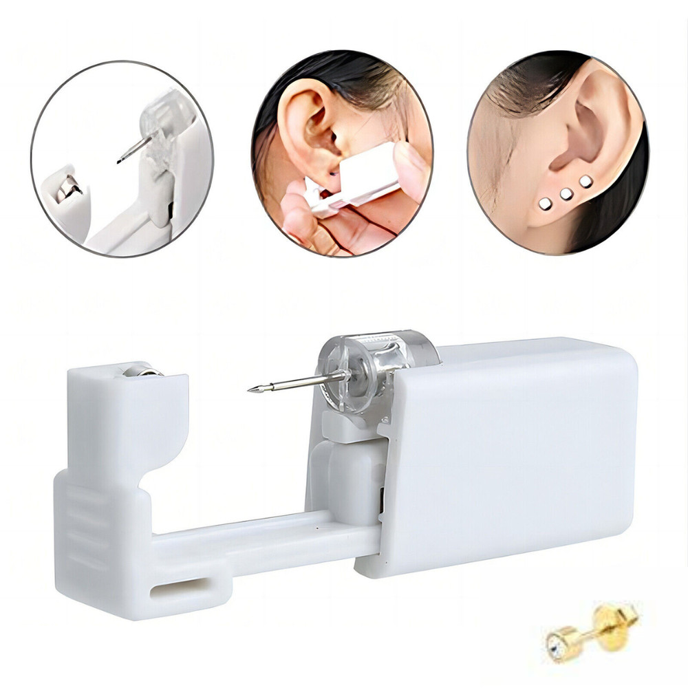 2 Pack Self Ear Piercing Gun Disposable Self Ear Piercing Kit Safety Earring