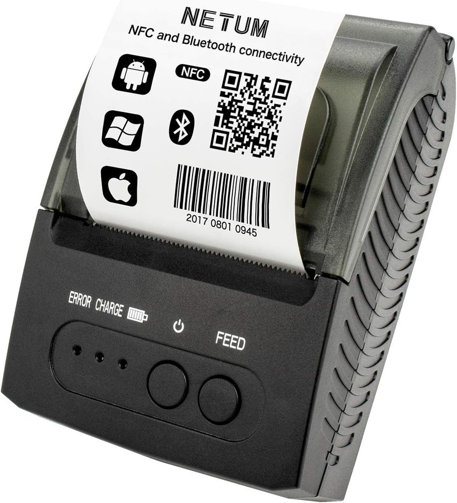 NETUM Bluetooth Receipt Printer, Portable 58mm Mini Thermal Pos Printer.