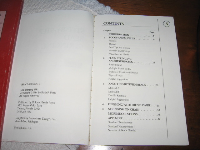 4 Beading Booklets: Step-By-Step Stringing, Glamour, Earrings, Mounts VGUC