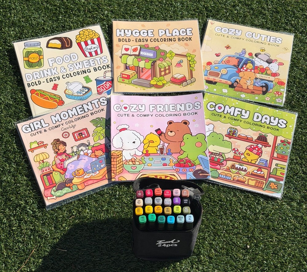Bundle: Coloring Book + Set 24 Markers