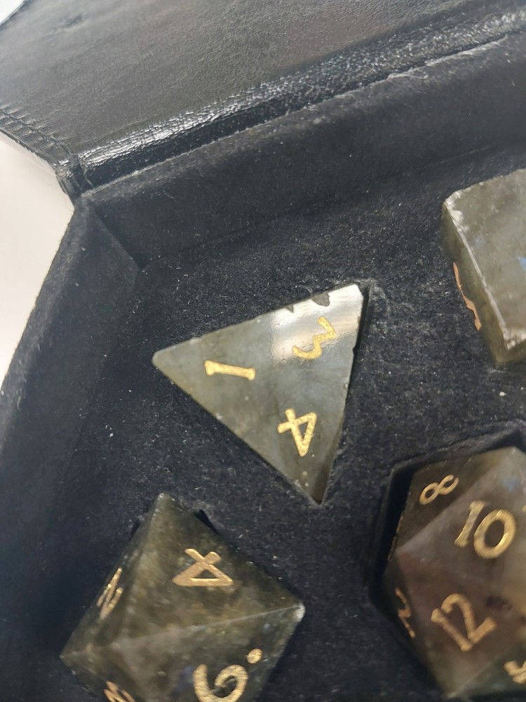 Labradorite: Full-Sized 16mm Polyhedral Dice Set