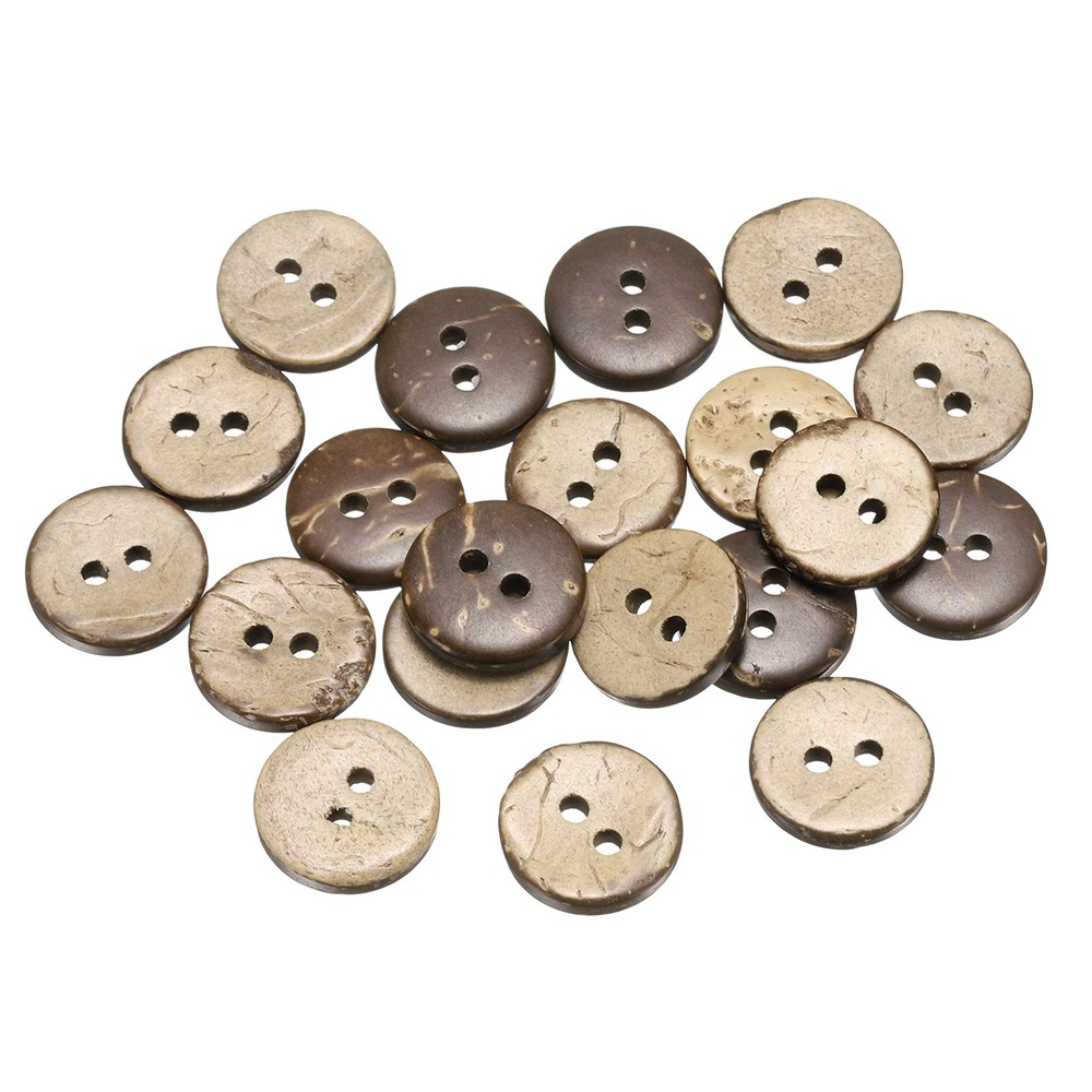 30pcs Coco Shell Buttons 12.5mm Handmade Sewing Crafts Round Button, Brown