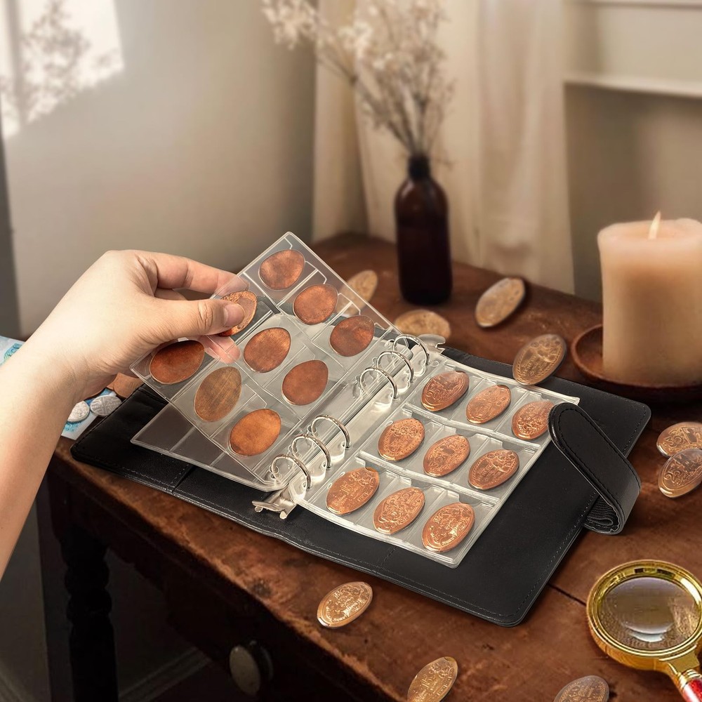 tutata Pressed Penny Album Sleeves, Suitable for A6 Binder, 9 Pocket Penny Ho...