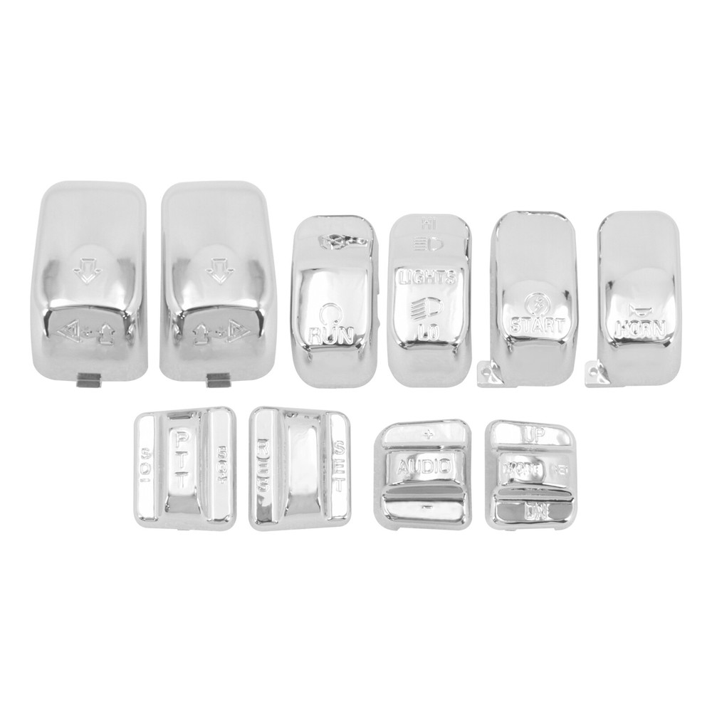 10x Replacement Switch Button Chrome Cap For Harley Touring Softail Dyna 96-2013