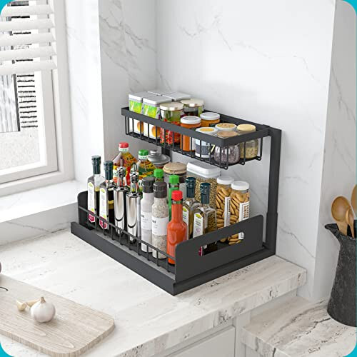 2pcs Under Sink Pull-out Drawer Storage Shelf Organizer kitchen bathroom Cabinet