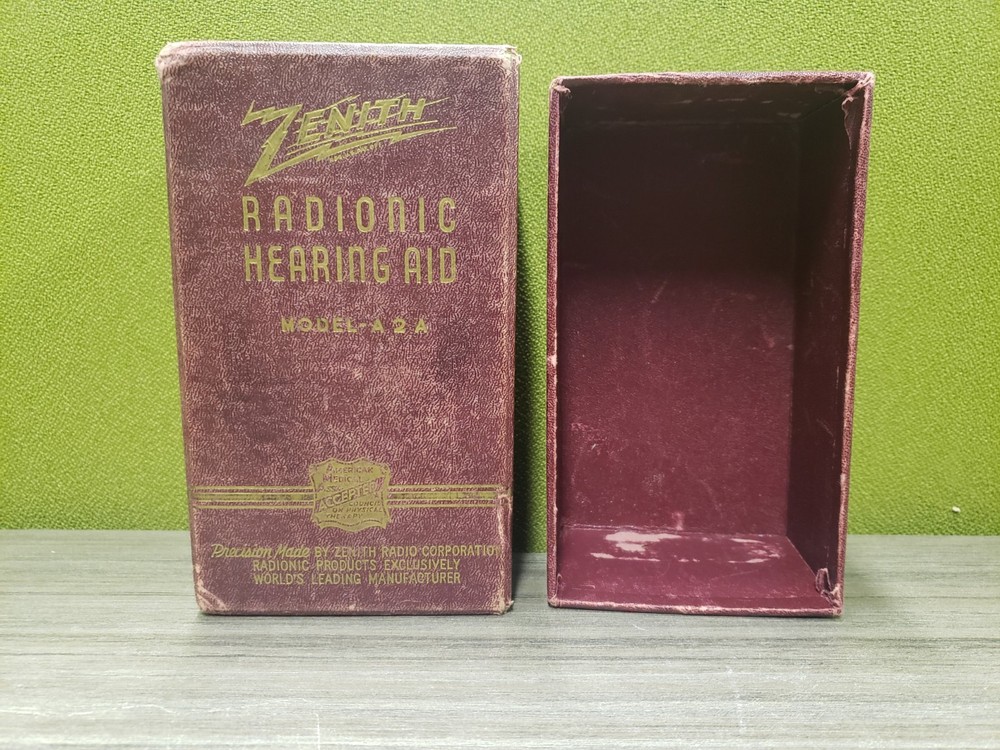 Antique Zenith A2A Radionic Hearing Aid Speaker with Box UNTESTED Vintage