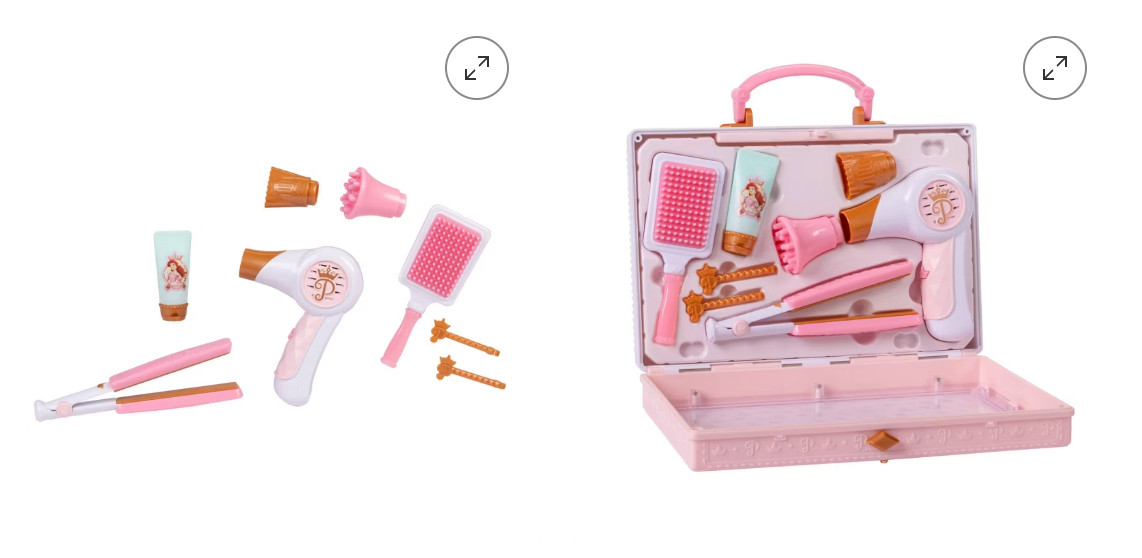 NEW Disney Princess Style Collection Hair Style Tools & Accessories in Tote NIB
