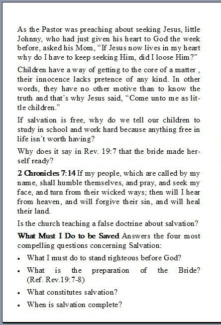 "What Must I do to be Saved" Author: michael samuel mauser