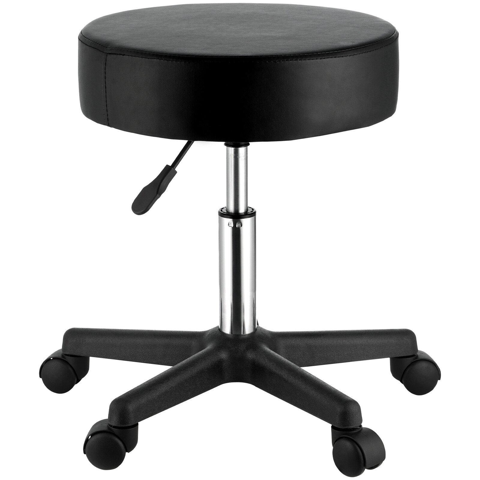 VEVOR Round Rolling Stool Swivel Stool with Wheels PU Leather Height Adjustable