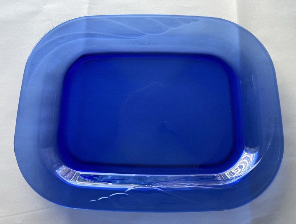Cobalt Blue Pyrex Corningware H-15 Rectangle Casserole Swirl- Simple Elegance