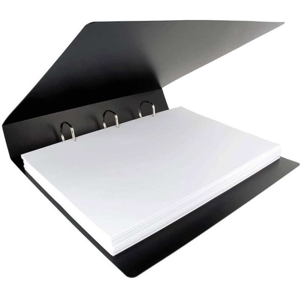 17x11 Binder Poly Panel Featuring a 2" Angle-D Ring Black