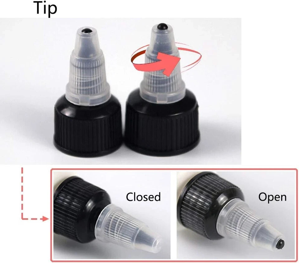 20 Pcs 4 Oz Plastic Squeeze Condiment Bottles with Twist-on Cap White