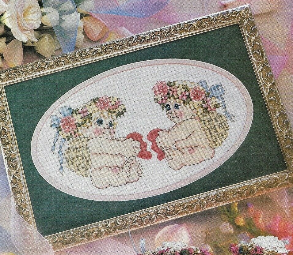 FRIENDSHIP CHERUBS HOME DECOR CROSS STITCH PATTERN INSTRUCTIONS