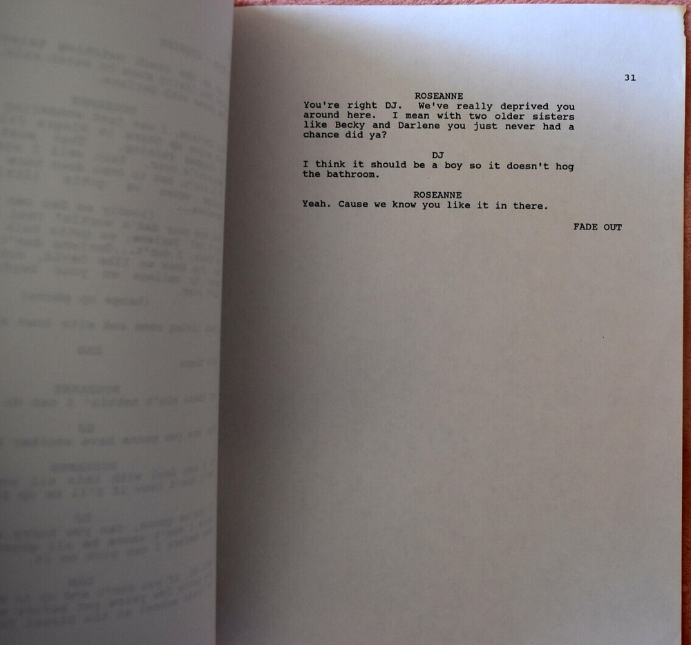 1993 Roseanne " Designer Diner "Original Screenplay Script First Draft