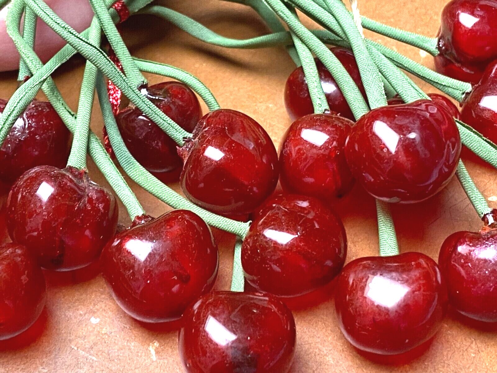 vintage cherries 1940s celluloid red 1 bundle Germany