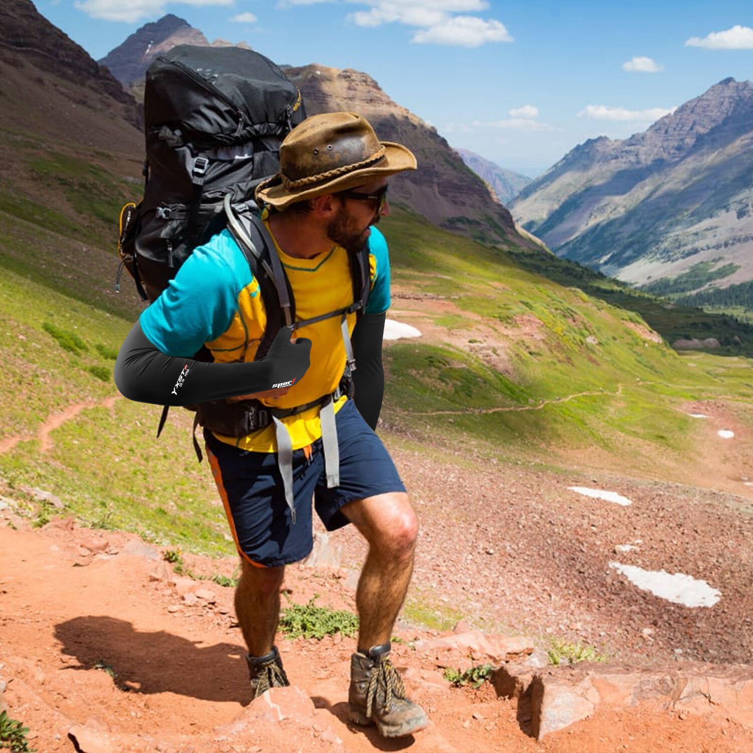 2Pair Finger Arm Cooling Sleeves Ice Silk Cover UV Sun Protection Outdoor Sports