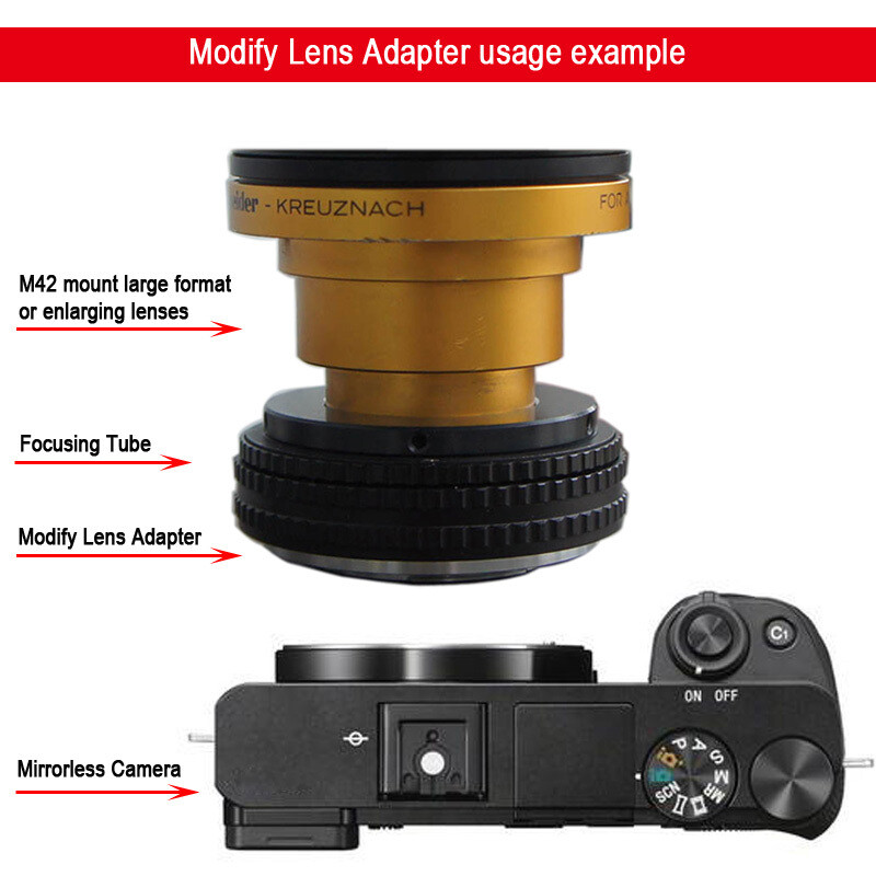 M42-NEX Modify Adapter for M42 Large format Lens to Sony E Mount Camera 5 3 1mm