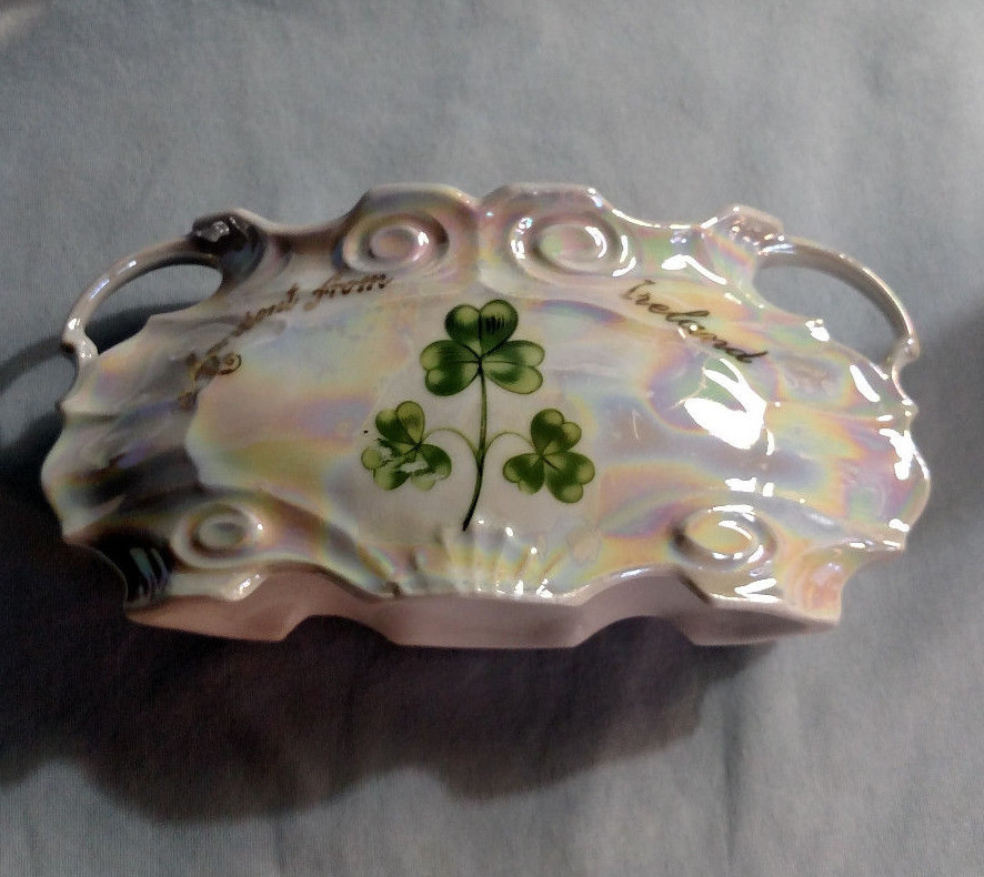 Thuringia Shell Shaped Double Handled Vase- Souvenir from Ireland