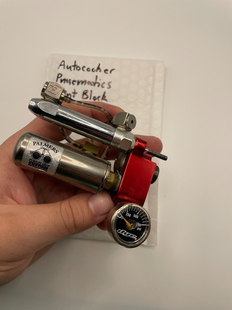 Autococker Pnuematics Front Block Red & Silver