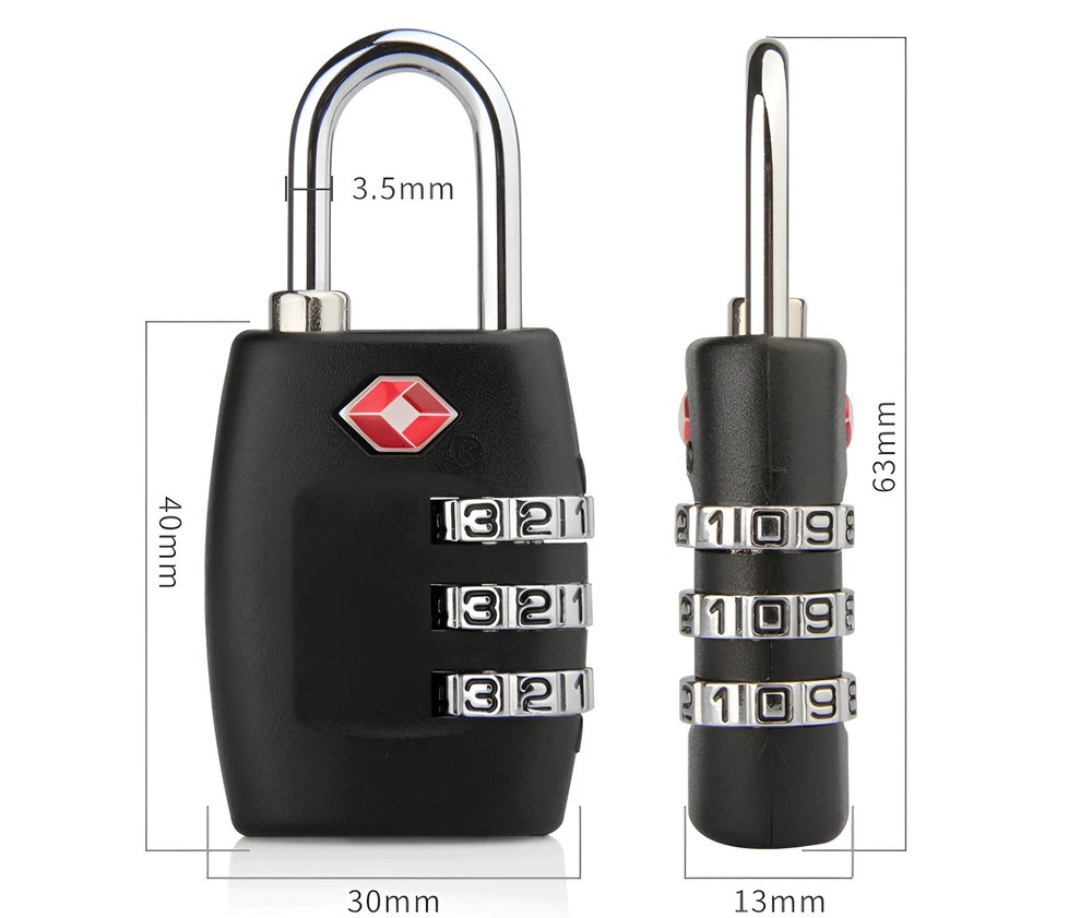 2x TSA Lock Suitcase Travel Luggage 3 Digit Combination Reset Padlock Backpack
