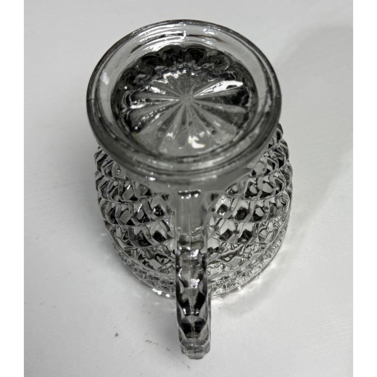 Vintage MCM Anchor Hocking Wexford Gray Creamer Pressed Glass 1960's