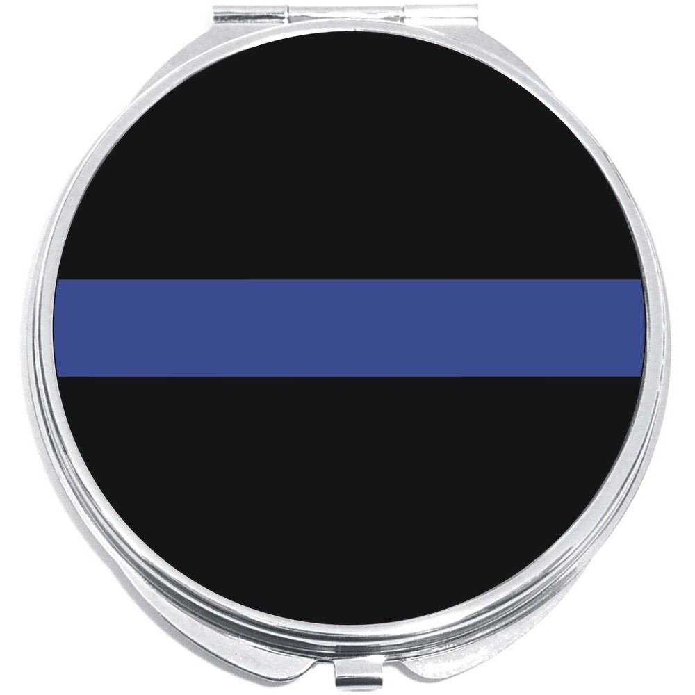 Thin Blue Line Support Compact with Mirrors - Perfect for your Pocket or Purse