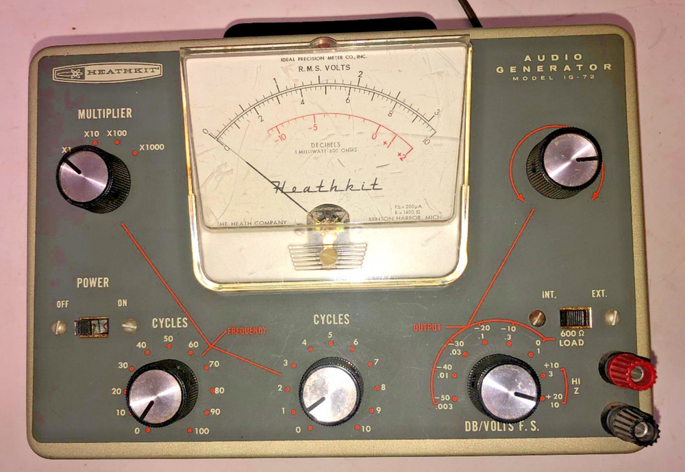 Heathkit IG-72 Audio Generator with manual - Works See Pics & Description