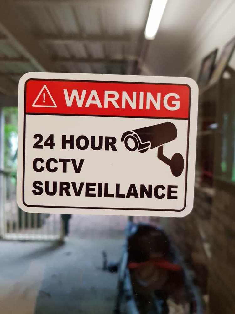 Warning Stickers Security camera surveillance warning-CCTV 6-pack