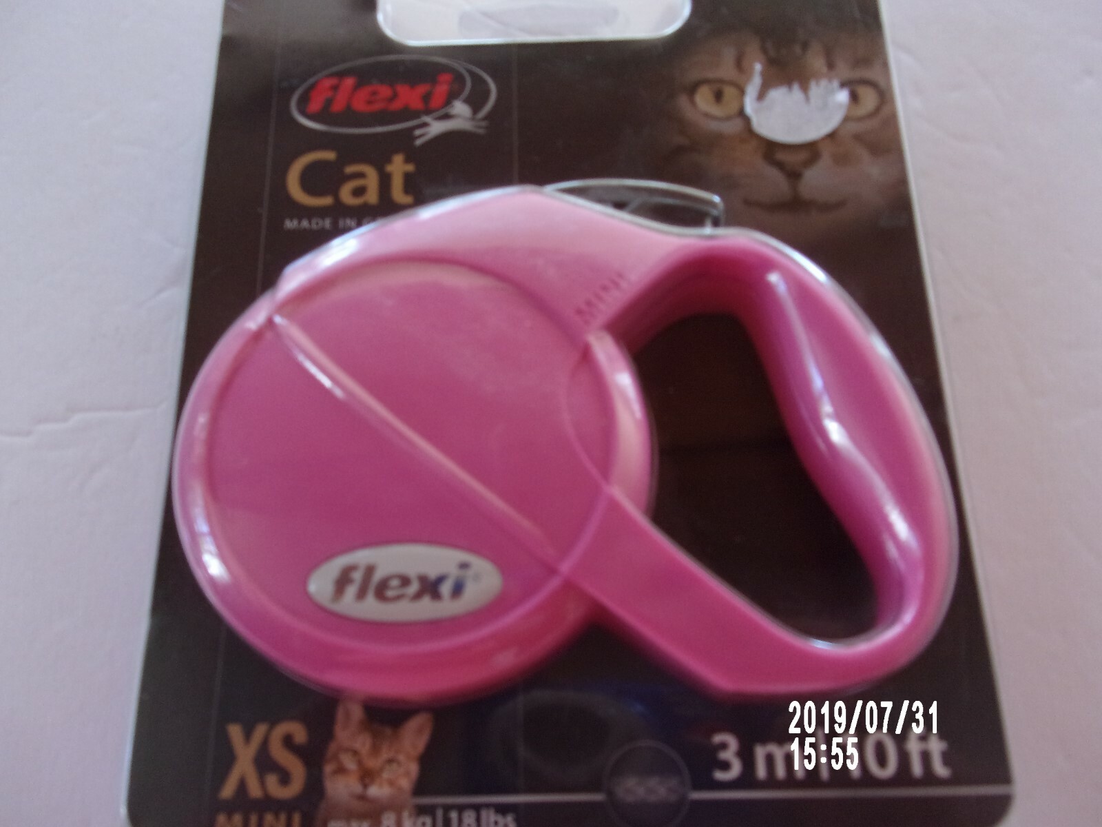 FLEXI Cat Retractable LEASH XS PINK 10 Ft max 18lbs S dog kitten kitty Xsmall