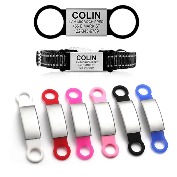 Custom Dog Tag for Pets Engraved Name Tag Slide On ID Tags & Collar Tags S, M, L