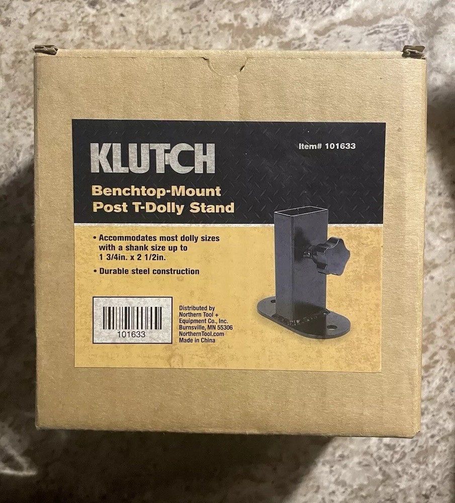 BenchTop-mount Post T-dolly Stand Accommodates 1 3/4” - 2 1/2”