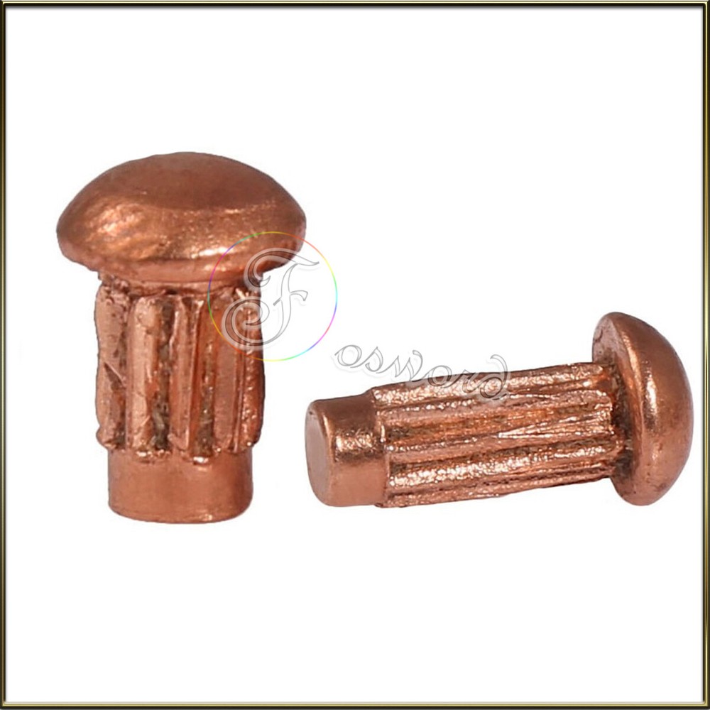 M2M2.5M3 Solid Pure Copper Rivet Hammer Button Head Knurled Rivet for Name Plate