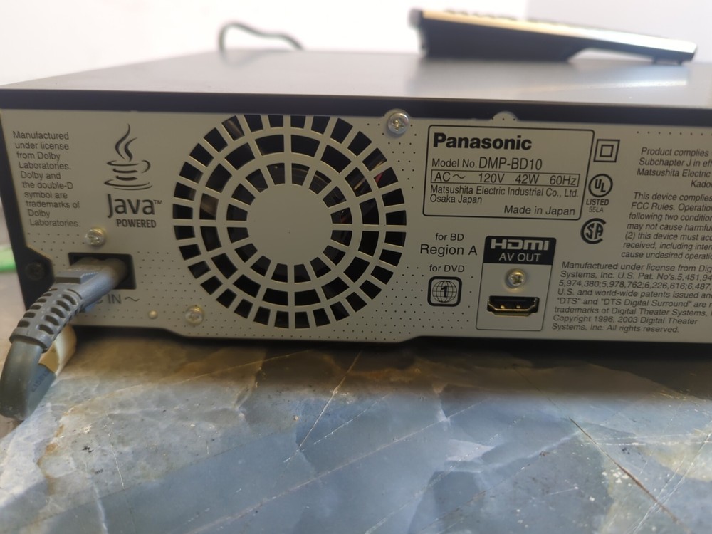 Panasonic DMP-BD10A Blu-Ray Player Complete With Remote!