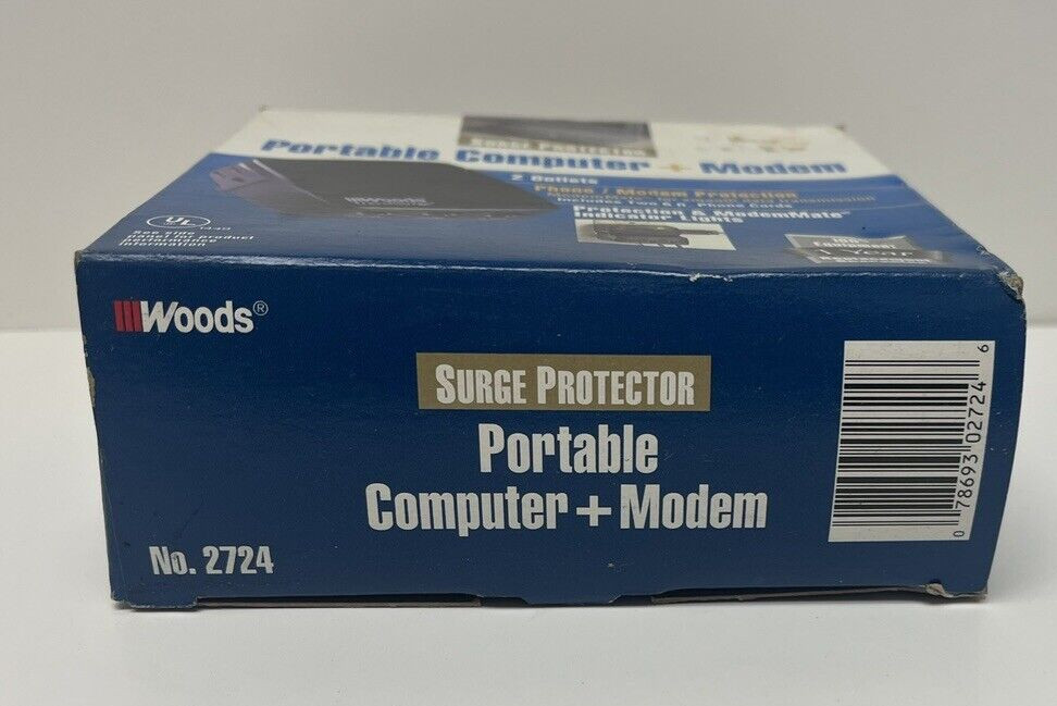 Woods Portable Computer + Modem Surge Protector, New in Box