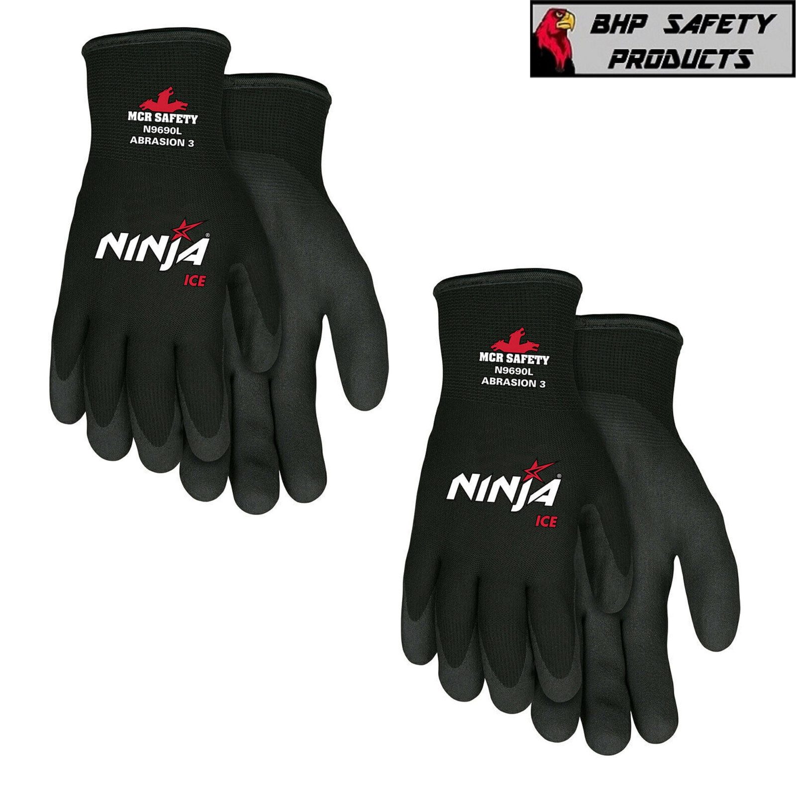 N9690 Ninja Ice Insulated Cold Weather Warm Winter Safety WORK GLOVES 2 PAIR